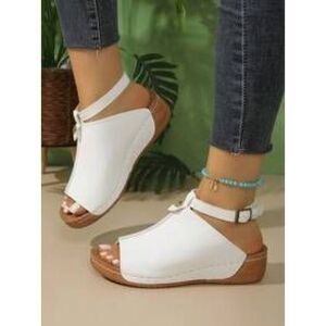 Women's Fashion Student Open-Toe Platform Beach Sandals With Thick Sole And Sti…